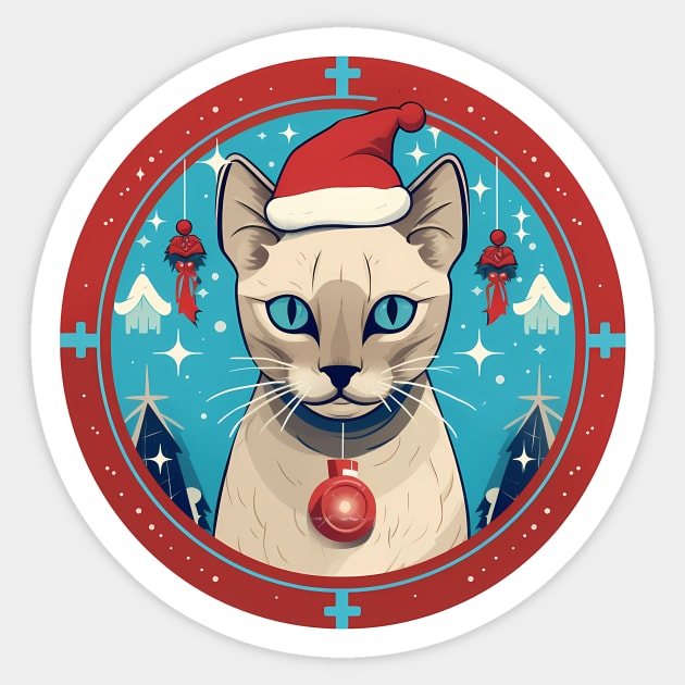 Tonkinese Cat Xmas, Love Cats Sticker by logiamerch
